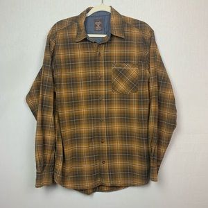 RedHead Button Down Brown Plaid Shirt Men’s Size M